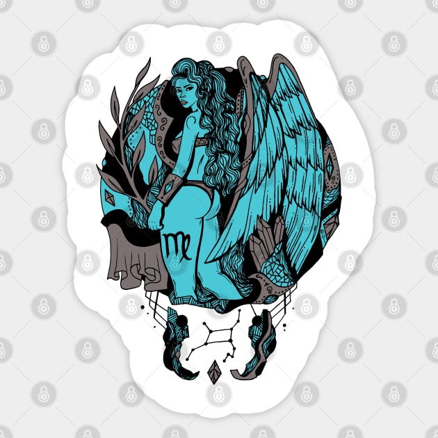 Blue Grey Virgo Beauty Sticker by kenallouis